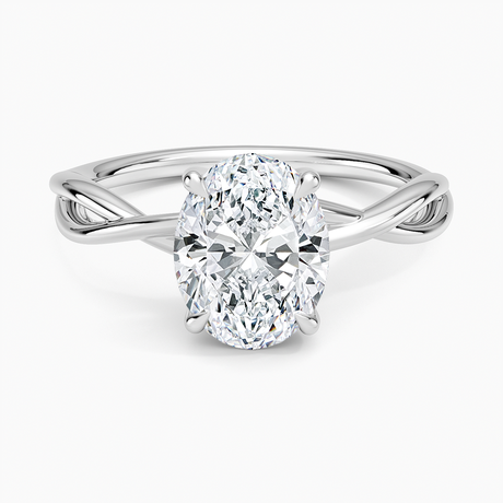 14K White Gold Alya Twist Solitaire Ring