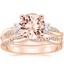14KR Morganite Three Stone Petite Twisted Vine Diamond Bridal Set (1/2 ct. tw.), smalltop view