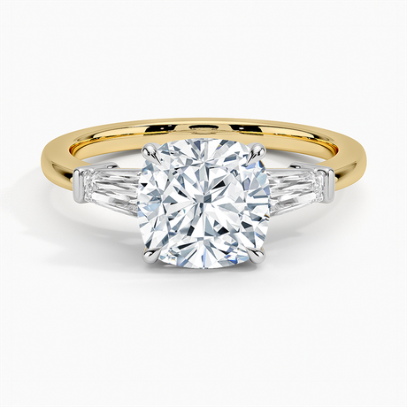 Mixed Metal Symphony Three Stone Diamond Ring
