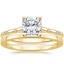 18K Yellow Gold Astra Diamond Ring with Petite Quattro Wedding Ring