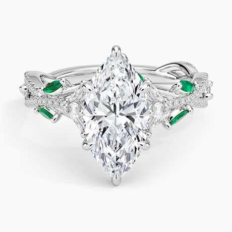 Platinum Luxe Secret Garden Lab Emerald and Diamond Ring