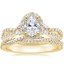18K Yellow Gold Luxe Willow Halo Diamond Ring (2/5 ct. tw.) with Petite Luxe Twisted Vine Diamond Ring (1/4 ct. tw.)