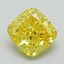 2.62 Ct. Fancy Vivid Yellow Cushion Lab Grown Diamond