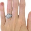 The Janessa Ring, smallzoomed in top view on a hand