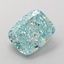 2.21 Ct. Fancy Vivid Greenish Blue Cushion Lab Grown Diamond