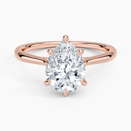 14K Rose Gold Freesia Cathedral Solitaire Ring