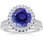 18K White Gold Audra Diamond Ring with Sapphire Accents (1/4 ct. tw.) with Luxe Ballad Diamond Ring (1/4 ct. tw.)