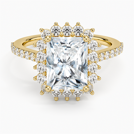 Luxe Sunburst Halo Diamond Ring - Brilliant Earth