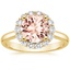 18K Yellow Gold Lotus Flower Halo Diamond Ring (1/4 ct. tw.), smalltop view