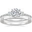Platinum Lyra Diamond Ring (1/4 ct. tw.) with Petite Quattro Wedding Ring