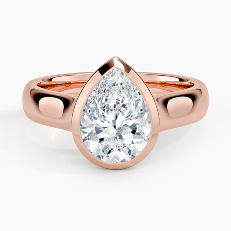 14K Rose Gold Luna 4mm Bezel Ring