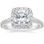 Platinum Sienna Halo Half Coverage Diamond Ring, smalltop view