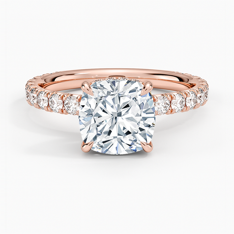 14K Rose Gold Perfect Fit French Pavé Diamond Ring