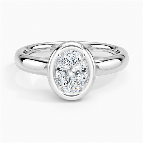18K White Gold Andrea Bezel Prong Ring