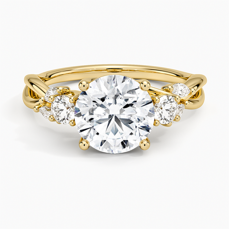 18K Yellow Gold Willow Three Stone Diamond Ring (1/3 ct. tw.)