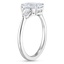 18K White Gold Bullet Shape Three Stone Diamond Ring, smallside view