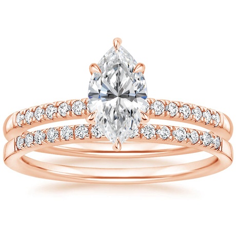 14K Rose Gold Petite Viviana Diamond Bridal Set (1/4 ct. tw.)
