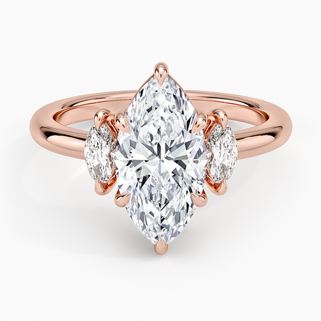 14K Rose Gold Sasha Three Stone Marquise Diamond Ring (1/3 ct. tw.)