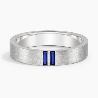 Zeus Sapphire 4.5mm Wedding Ring in Platinum