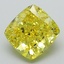 3.41 Ct. Fancy Vivid Yellow Cushion Lab Grown Diamond