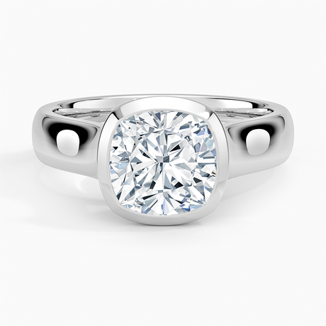 18K White Gold Luna 4mm Bezel Ring