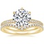 18K Yellow Gold Valentina Diamond Ring with Flair Diamond Ring (1/6 ct. tw.)