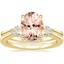 18KY Morganite Cometa Diamond Bridal Set, smalltop view