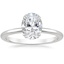 18K White Gold Aveline Solitaire Ring, smalltop view