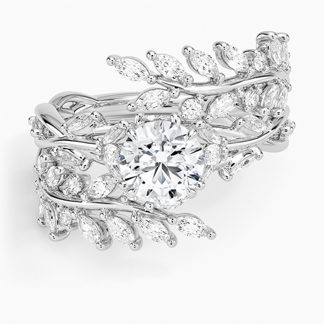 18K White Gold Secret Garden Wrap Diamond Ring