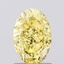 1.11 Ct. Fancy Vivid  Yellow Oval Lab Grown Diamond
