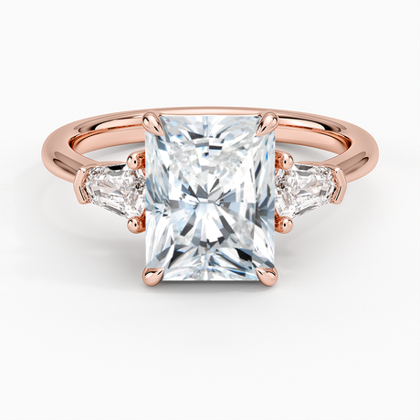 14K Rose Gold Shield Cut Three Stone Diamond Ring (1/4 ct. tw.)