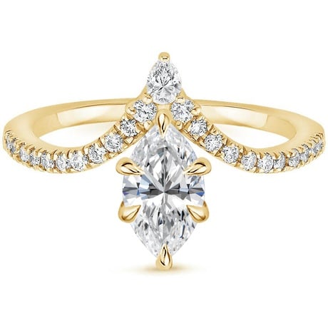 18K Yellow Gold Nouveau Diamond Bridal Set