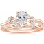 14K Rose Gold Arden Diamond Ring with Winding Willow Diamond Ring (1/8 ct. tw.)