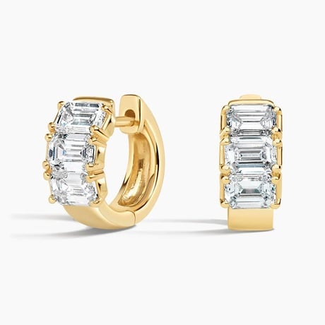 Zelda Emerald-Cut Lab Diamond Huggie Hoop Earrings (2 ct. tw.)