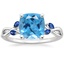 Platinum Willow Ring With Sapphire Accents, smalltop view