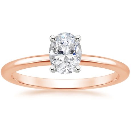 14K Rose Gold Four-Prong Petite Comfort Fit Bridal Set