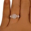 The Blenda Ring, smallzoomed in top view on a hand