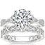 18K White Gold Luxe Entwined Celtic Love Knot Diamond Ring with Celtic Knot Diamond Ring