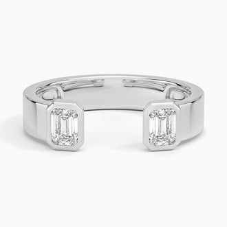 Peyton Emerald-Cut Lab Diamond Open Ring (1/2 ct. tw.) in Platinum
