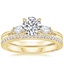 18K Yellow Gold Simply Tacori Three Stone Marquise Diamond Ring with Tacori Dantela Diamond Ring (1/8 ct. tw.)