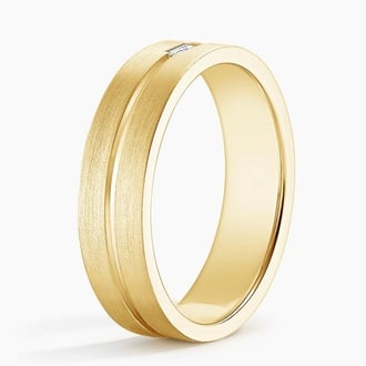 Ezra Diamond 5.5mm Wedding Ring in 18K Yellow Gold