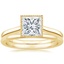 14K Yellow Gold Margot Ring with Petite Comfort Fit Wedding Ring
