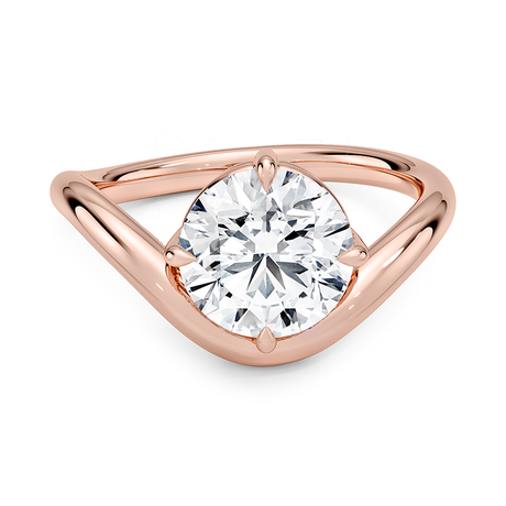 14K Rose Gold Silhouette Solitaire Ring