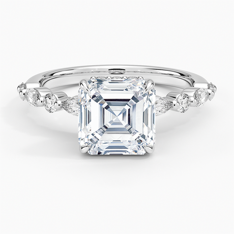 18K White Gold Versailles Hidden Halo Diamond Ring