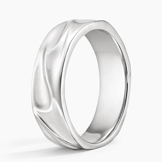 Wave 6mm Wedding Ring in 18K White Gold