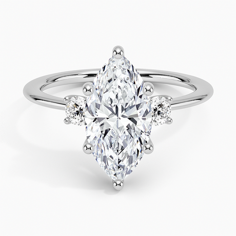 Thin Three Stone Diamond Ring