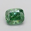 1.12 Ct. Fancy Vivid  Green Cushion Lab Grown Diamond