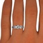 The Halima Ring, smallzoomed in top view on a hand
