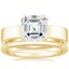 18K Yellow Gold Parker Ring with Petite Comfort Fit Wedding Ring