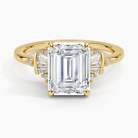 Art Deco Tapered Baguette Cluster Engagement Ring